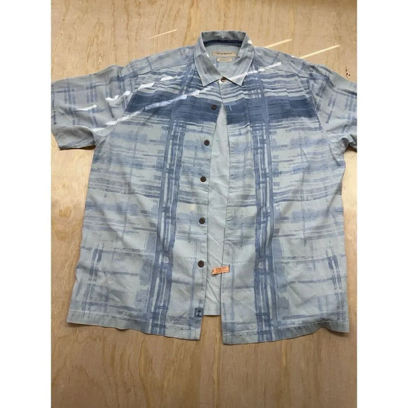 Tommy Bahama Men's Shirt Size XL 100% Silk Button Up Solid Blue Original Fit - Picture 2 of 8